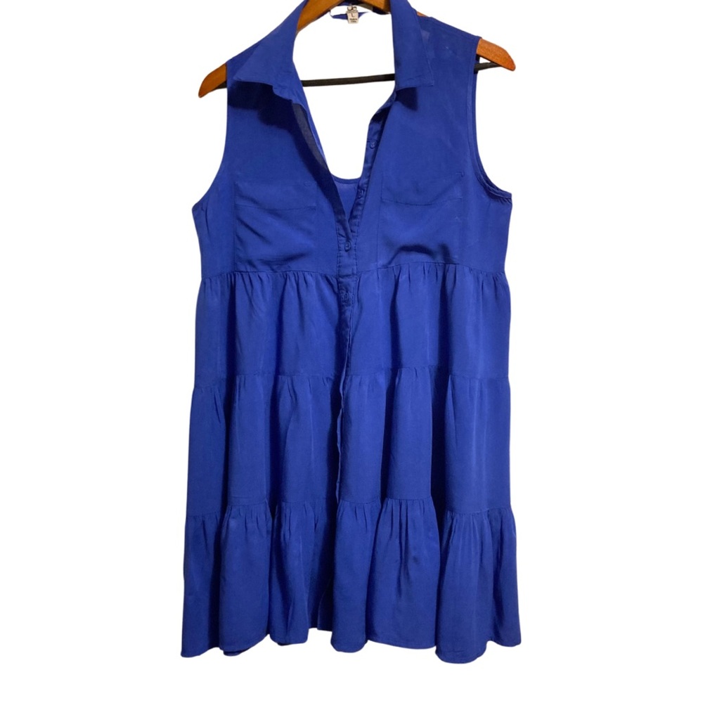 5/$18 YA LOS ANGELES Royal Blue Halter Swing Dress Size L